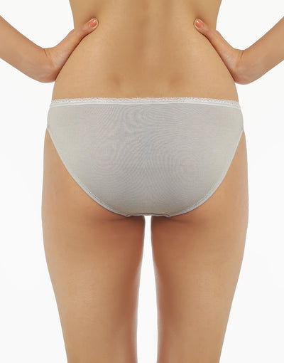 LOSHA COTTON HUGGED FIT BIKNI BRIEF-LIGHT GREY