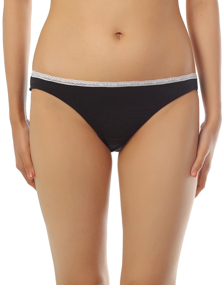 LOSHA COTTON HUGGED FIT BIKNI BRIEF-BLACK