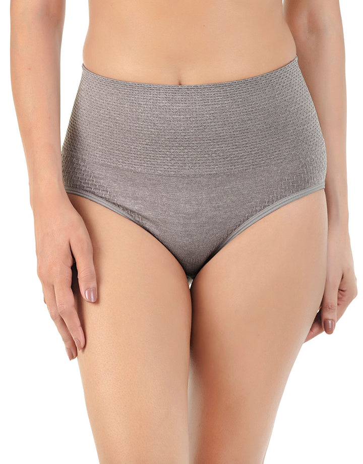 TAHARI PACK OF 3 TEXTURED SEAMLESS HIGH-WAISTED SHAPING BRIEF-TUSCANY