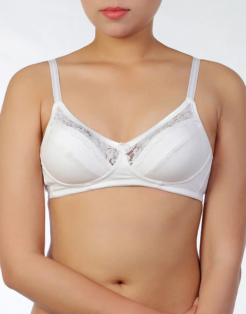 LOSHA LIGHTLY PADDED WIRE-FREE 3/4TH COVERAGE ALL OVER LACE BRA- PINK –  Losha