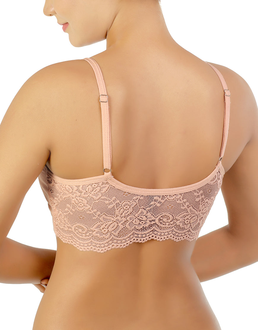 High Apex Lace Padded wired Bra - Misty Rose