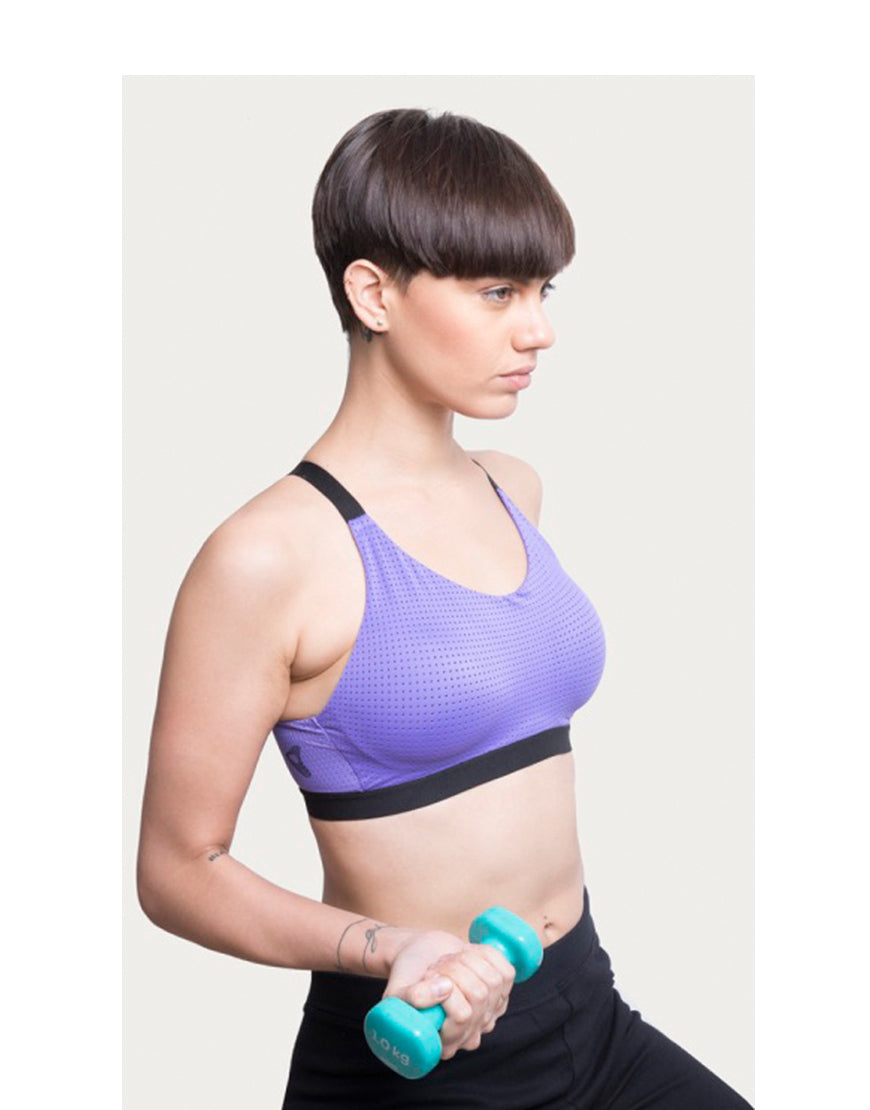 Medium Impact Slip On Sports Bra - Purple