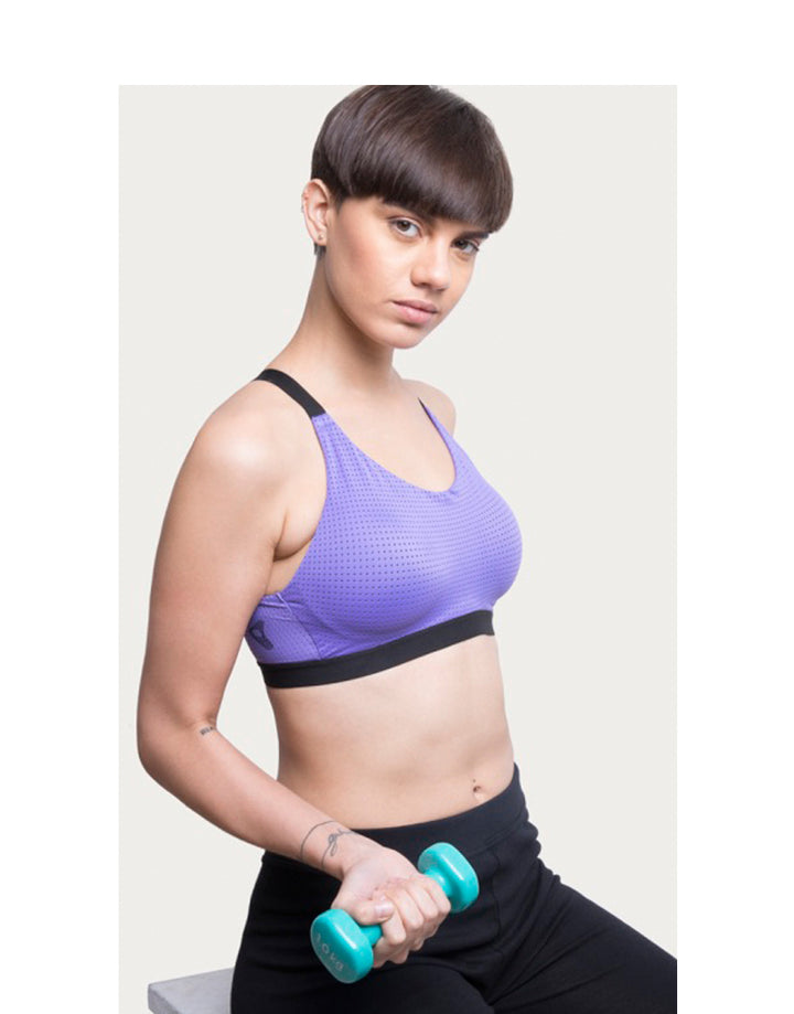 Medium Impact Slip On Sports Bra - Purple